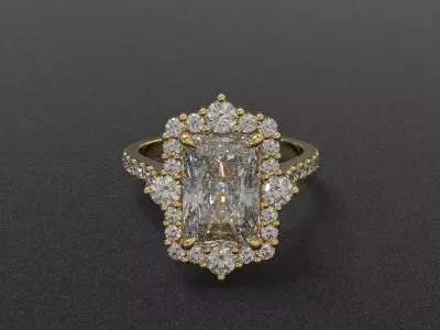 Radiant Engagement Ring 3D print model