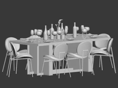 Dinning Set 20 3D model
