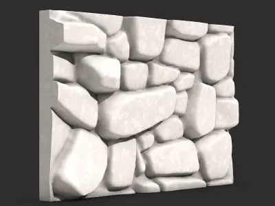 Uncut Fieldstone Wall Low Poly 3D print model