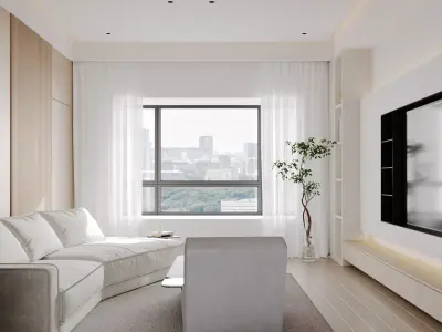 Modern living room dining room interior scenes 242 3D model