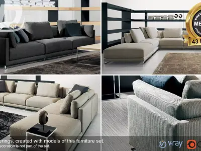 Oona Sofa Modular Set 3D model