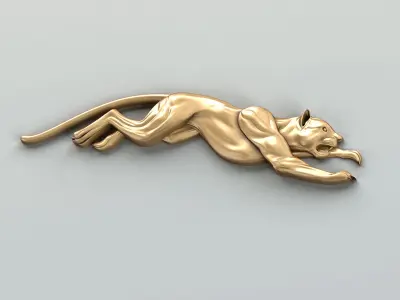 Animal decor 002 Running panthers Five poses 3D model
