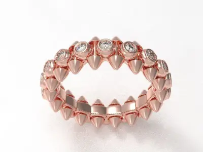 clash diamond ring all sizes support 3D print model