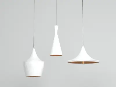 Set of lamps and bulbs 3D model