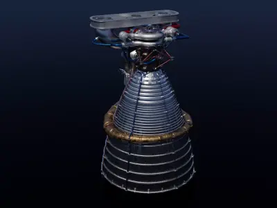 F-1 rocket engine 3D model