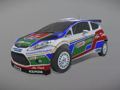 Rally Car Low-poly 3D model