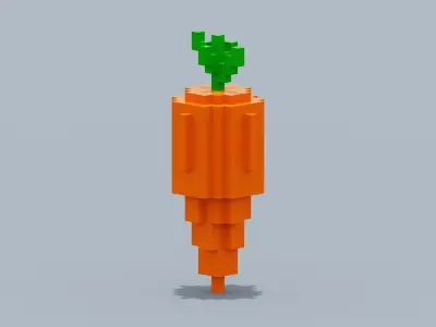 Voxel Carrot Low-poly 3D model