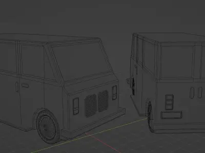 Low Poly Minimal Van Low-poly 3D model
