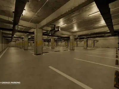 Modular - Underground Garage Parking - All Formats Low-poly 3D model