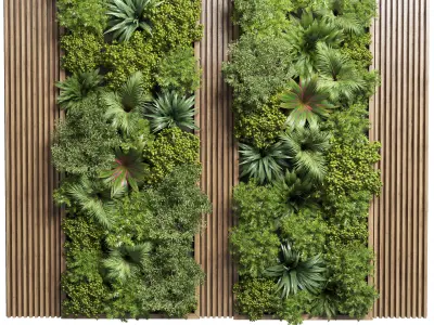 Fitowall Wood frame Vertical graden wall decor bax 3D model