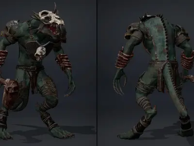 Mist Barbarian Arm1 Brutal Low-poly 3D model