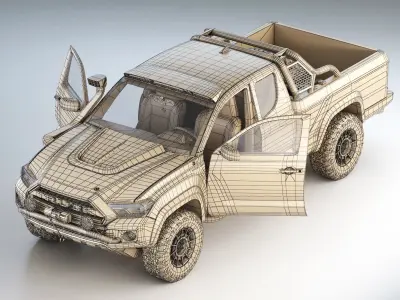 Generic Pickup Truck Game Ready Mesh Lowpoly Low-poly 3D model