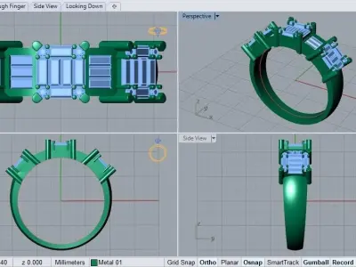women ring 3D print model