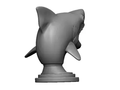 shark head bust 3D print model