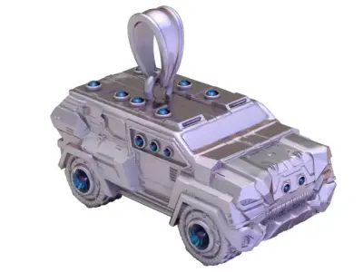 Golden Armored SUV Pendant 3D print model