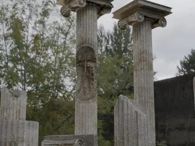 Greek Damaged Columns 3D model