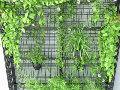 Wall Grid Plant Pot 5 3D model