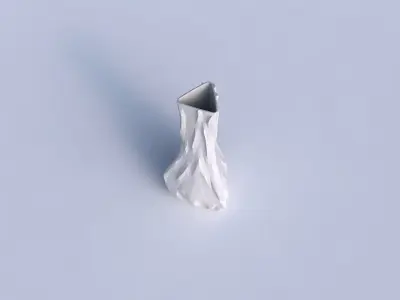 Vase puffy triangle with low-polygon bulges 3D print model