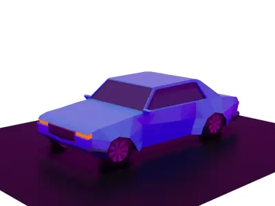 Low Poly Car in polygons 3D model