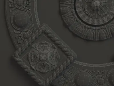 Rosette 2 decorative ceiling medallion 3D model