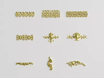 Collection stucco molding 3D model 02 3D model