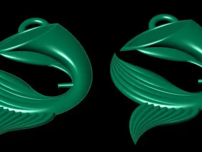 free Gold whale tail Free 3D print model