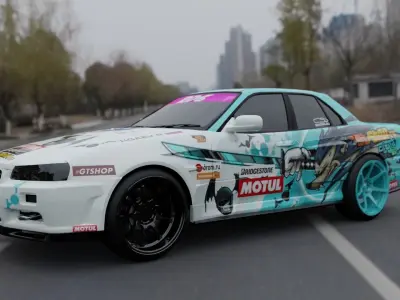 nissan skyline GTR Low-poly 3D model