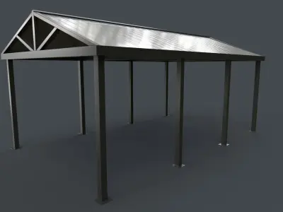 PBR Outdoor Patio Carports Canopy A Low-poly 3D model