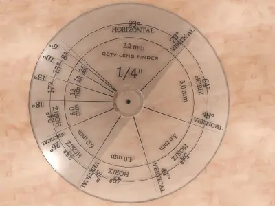 ONE - QUARTER  INCH CCTV SENSOR FORMAT LENS FINDER 3D print model