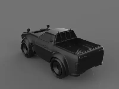 Cartoon vehicle 3D print model
