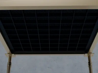 3D Raised Perforated Panel with pedestal and stringer Model 3D model