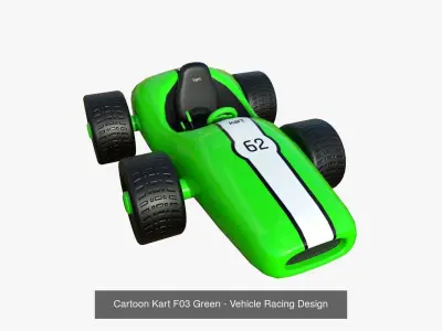 10 Cartoon Kart F Collection - Vehicle Racing Design 3D Model Pack