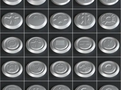 Hard Surface Kitbash Nut and Bolt Quad Topology 3D model