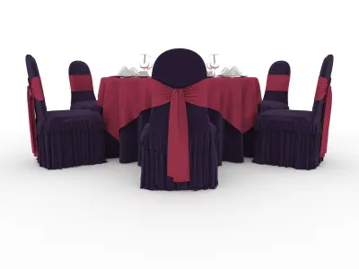 Banquet Table and Chair 72 3D model