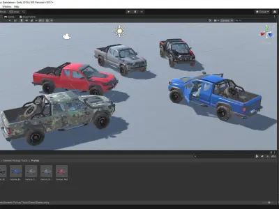 Generic Pickup Vehicle Pack for Unity Low-poly 3D model
