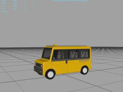 Minivan Larga 650 Low-poly 3D model