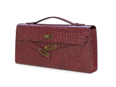 Hermes Kelly Cut Clutch Red Crocodile Low-poly 3D model