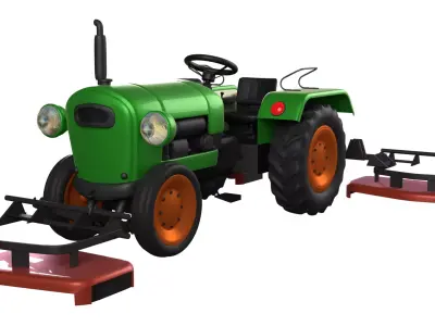 Tractor Grass Mower 3D model