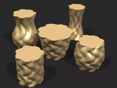 Cups and vases - wavy surface 2 3D print model