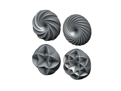 3d Geometrical pattern rosettes N03 3D print model