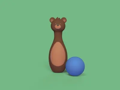Cute Animal Bowling 3D print model