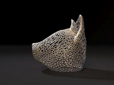 Cat head decor 3D print model