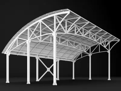 Metall carport 1 3D model
