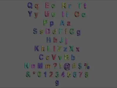 Volumetric letters numbers symbols for cnc 3d print Pack 3D print model