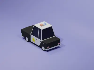 Police car Low-poly 3D model