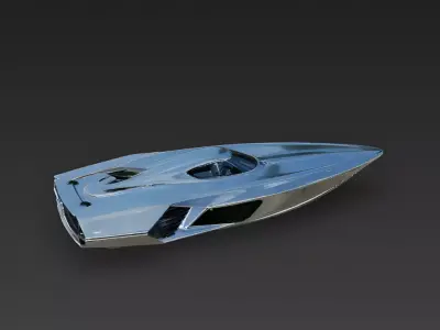 Futuristic High-Speed Sport Yacht 3D Model Low-poly 3D model