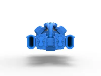 Engine 2 V8 Version 7 Scale 1 to 25 3D print model