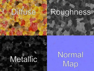 Colorful Coral Reef Cluster model pack Low-poly 3D model