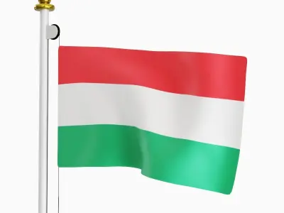 Flag of the Hungary  Low-poly 3D model