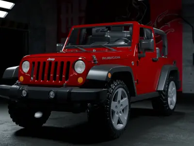 Jeep Wrangler Low-poly 3D model by SpeedMesh3D